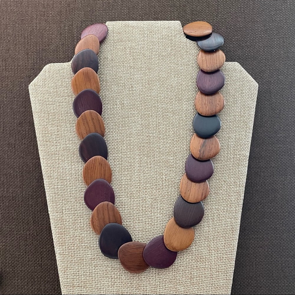 Wood beaded necklace